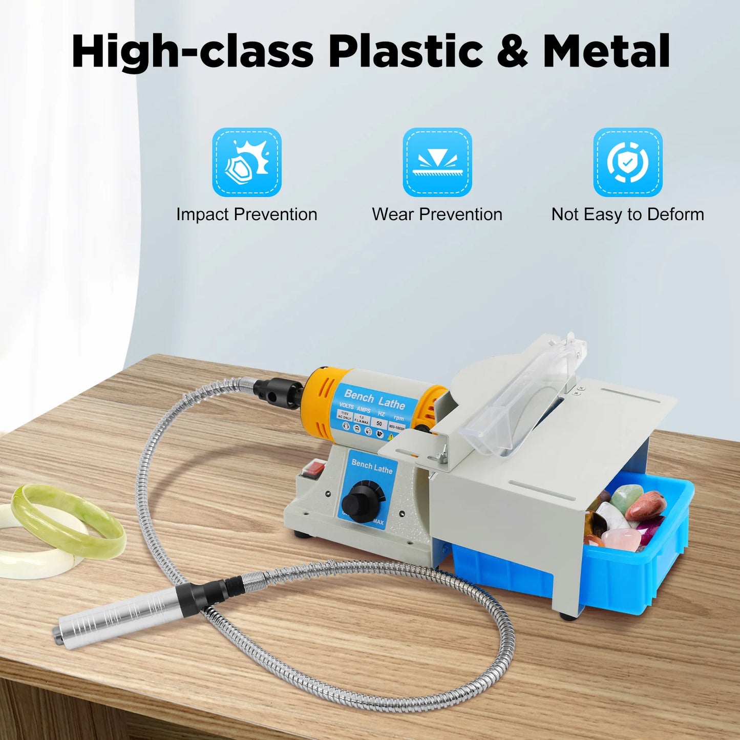 CNCEST 320W Mini Table Saw 110V Multifunction Grinder