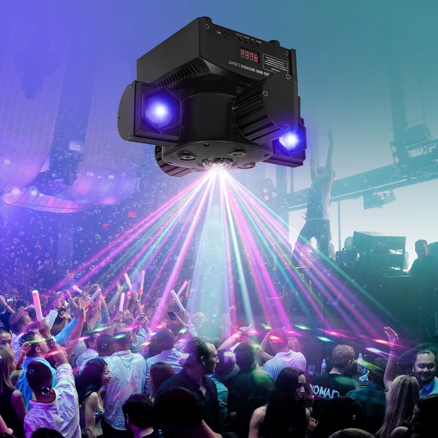 4 Arms Moving Head Stage Light RGB LED DJ Lighting Fixture