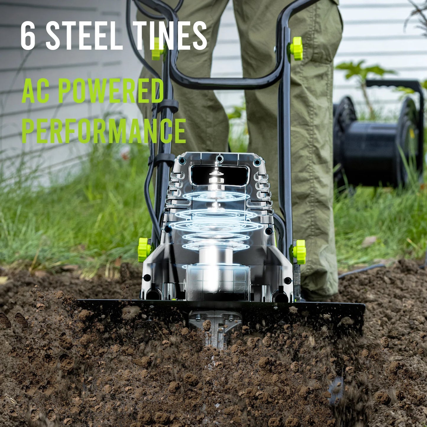 Deli 13.5-Amp Corded Electric Tiller For Garden Cultivation Soil Loosening