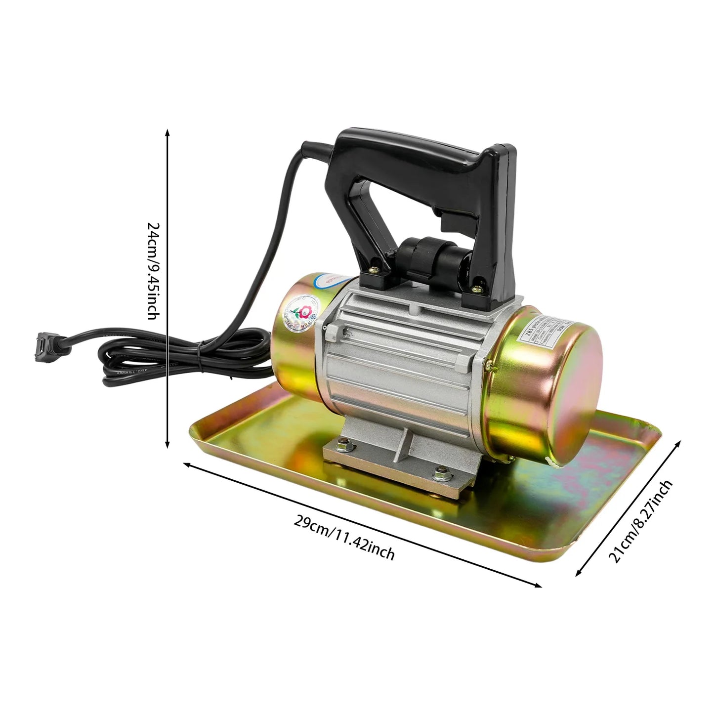 Electric 0.25KW Concrete Troweling Vibrator Handheld Flat Plate