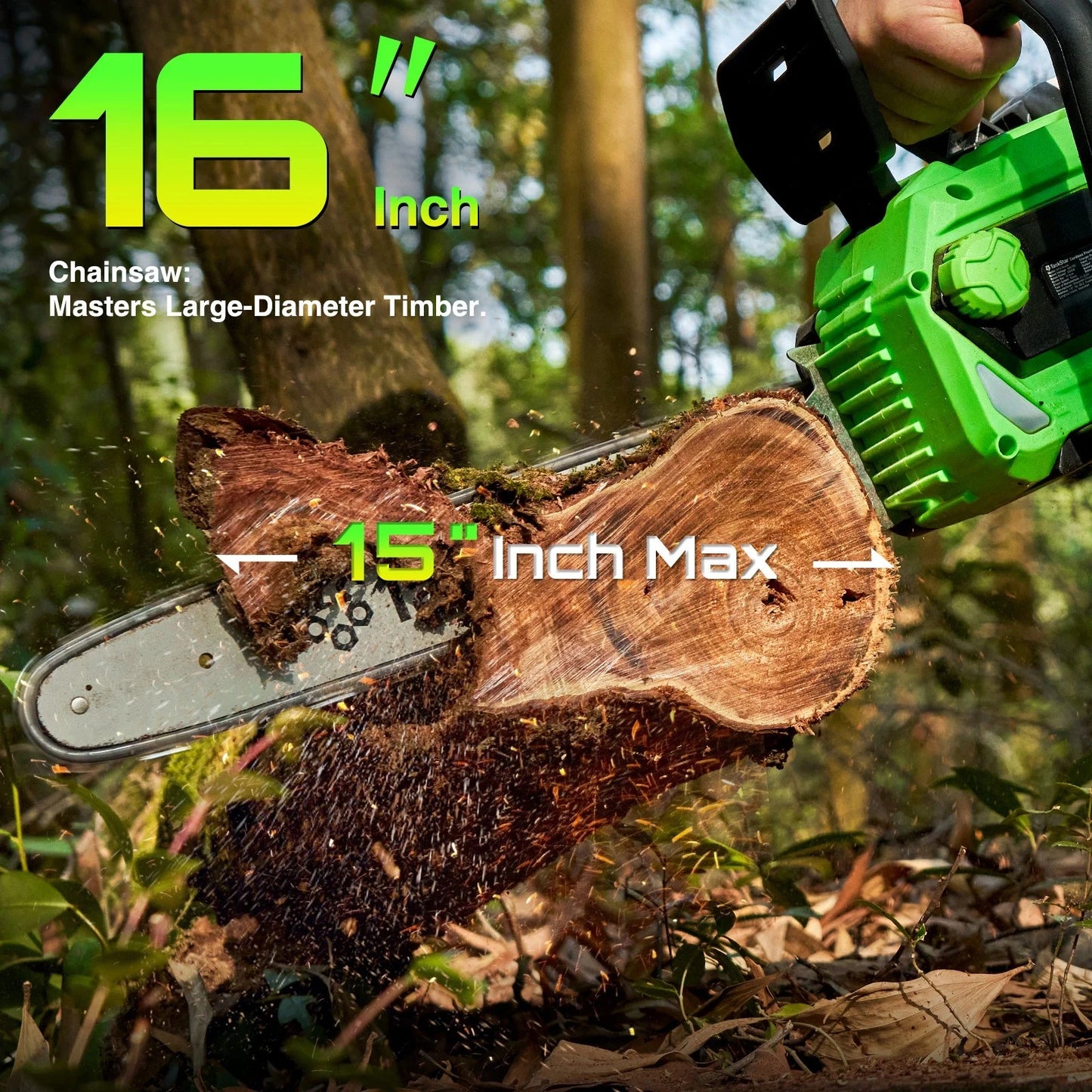 TaskStar 40V Cordless Chainsaw With Auto Oiling 2 5.0Ah Batteries