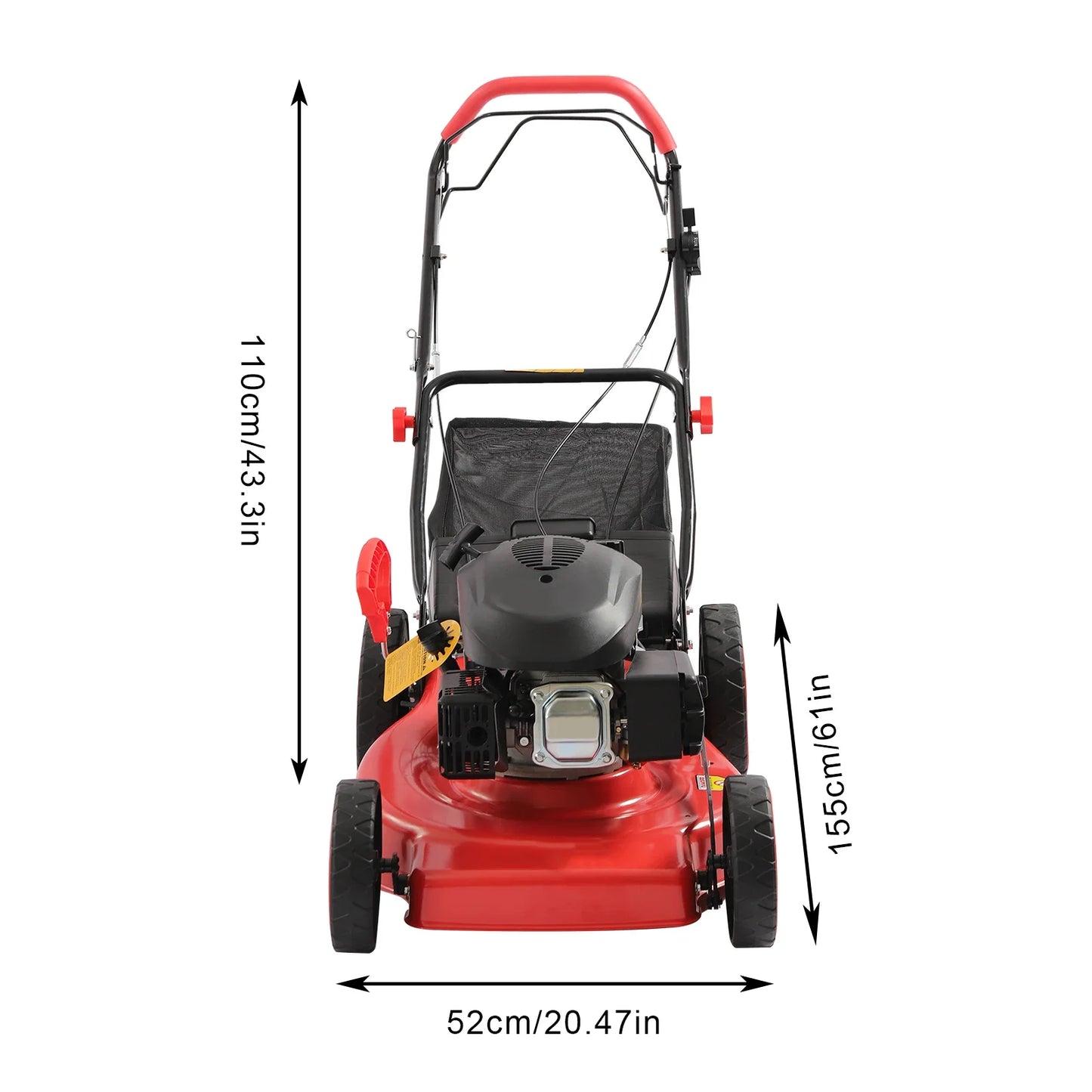 CNCEST Self Propelled Gas Lawn Mower With Grass Bag