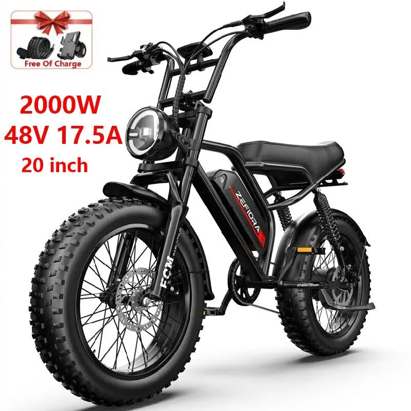 ZEFIORA 2000W Electric Bicycle With 48V Battery Brushless Motor