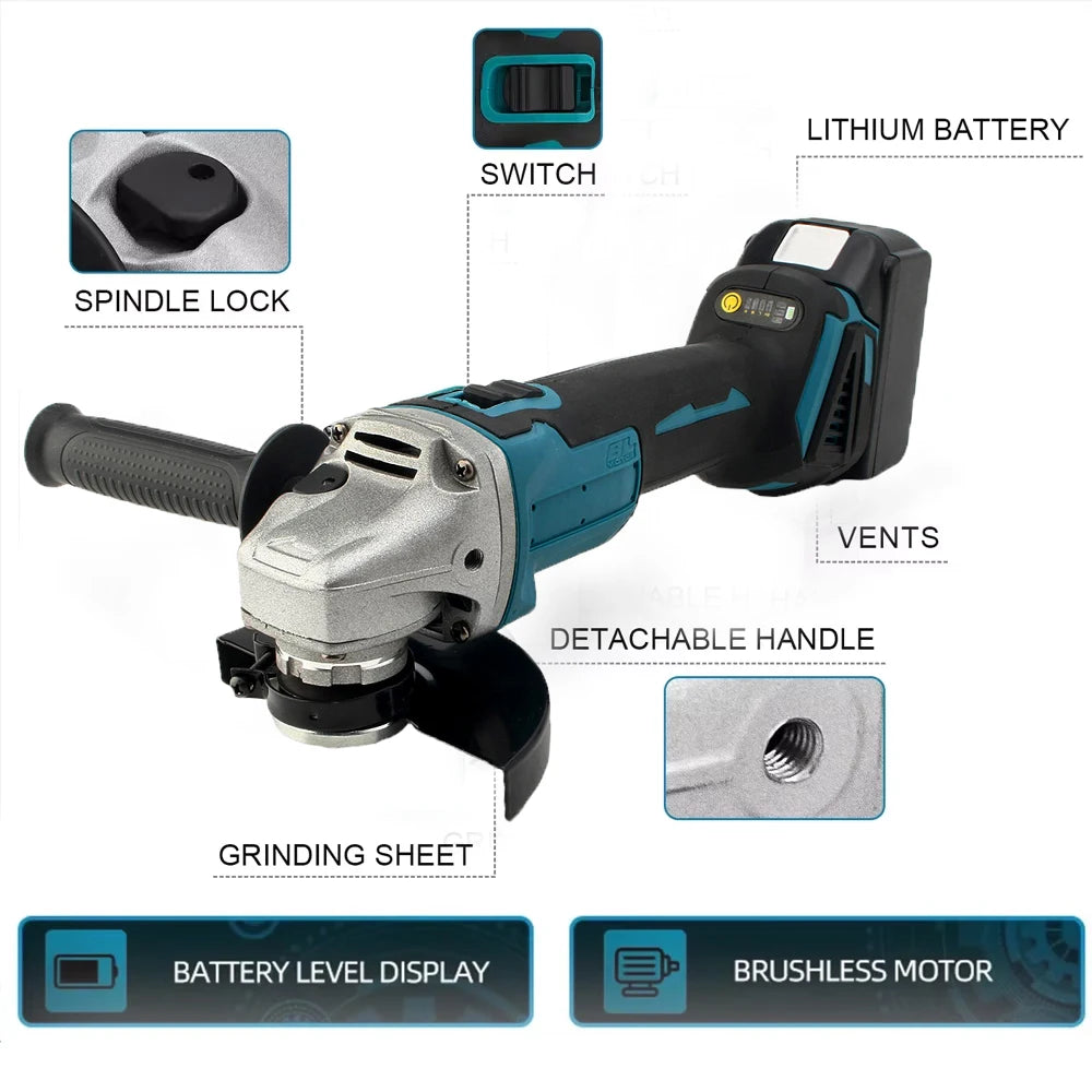 Magnitt 18V Brushless Angle Grinder With Variable Speed