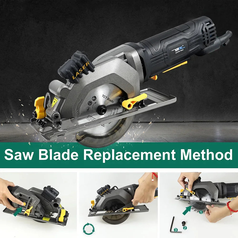 NEWONE Electric Mini Circular Saw With Laser For Wood PVC