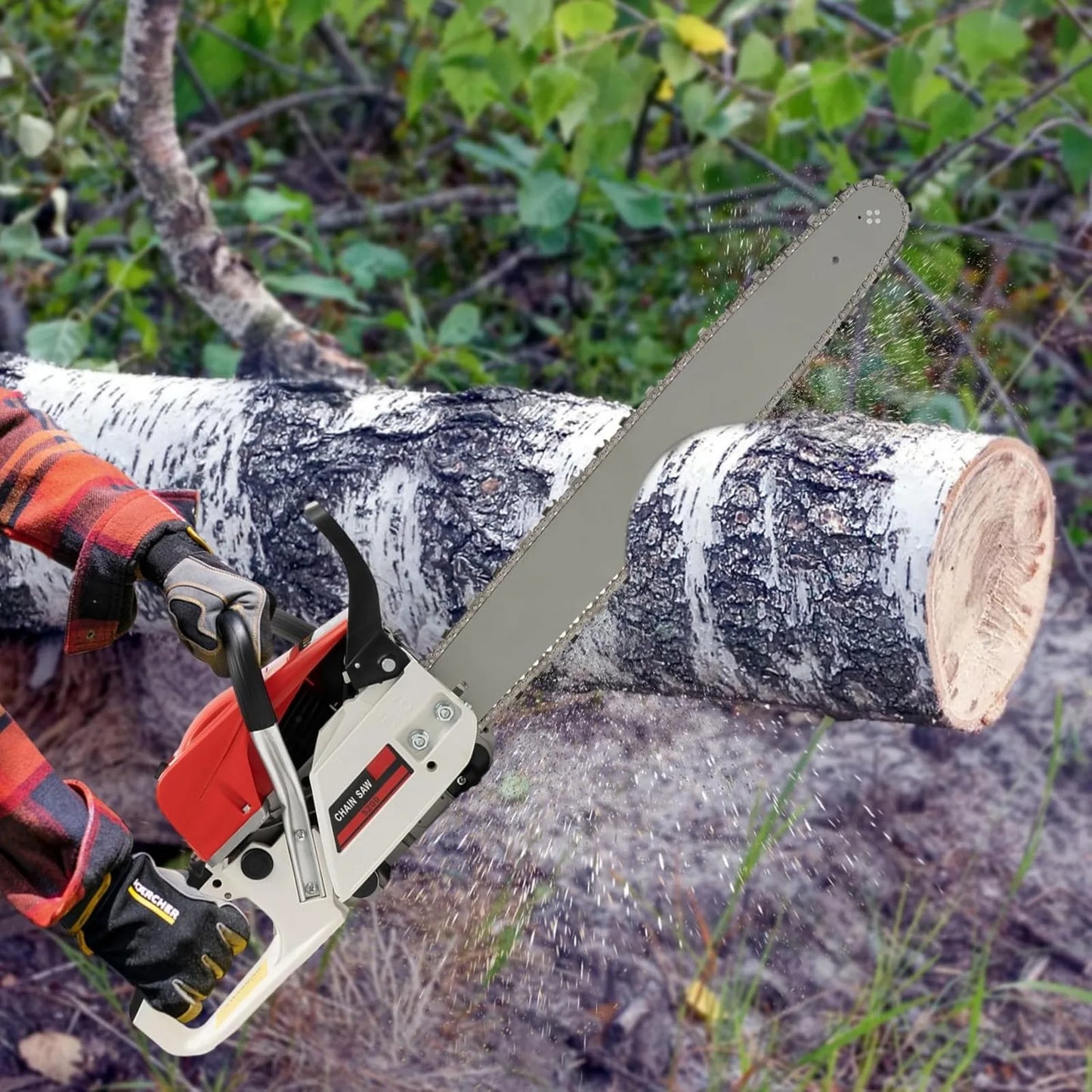NONED 52cc Gas Chainsaw 2 Stroke Portable Wood Cutting Tool