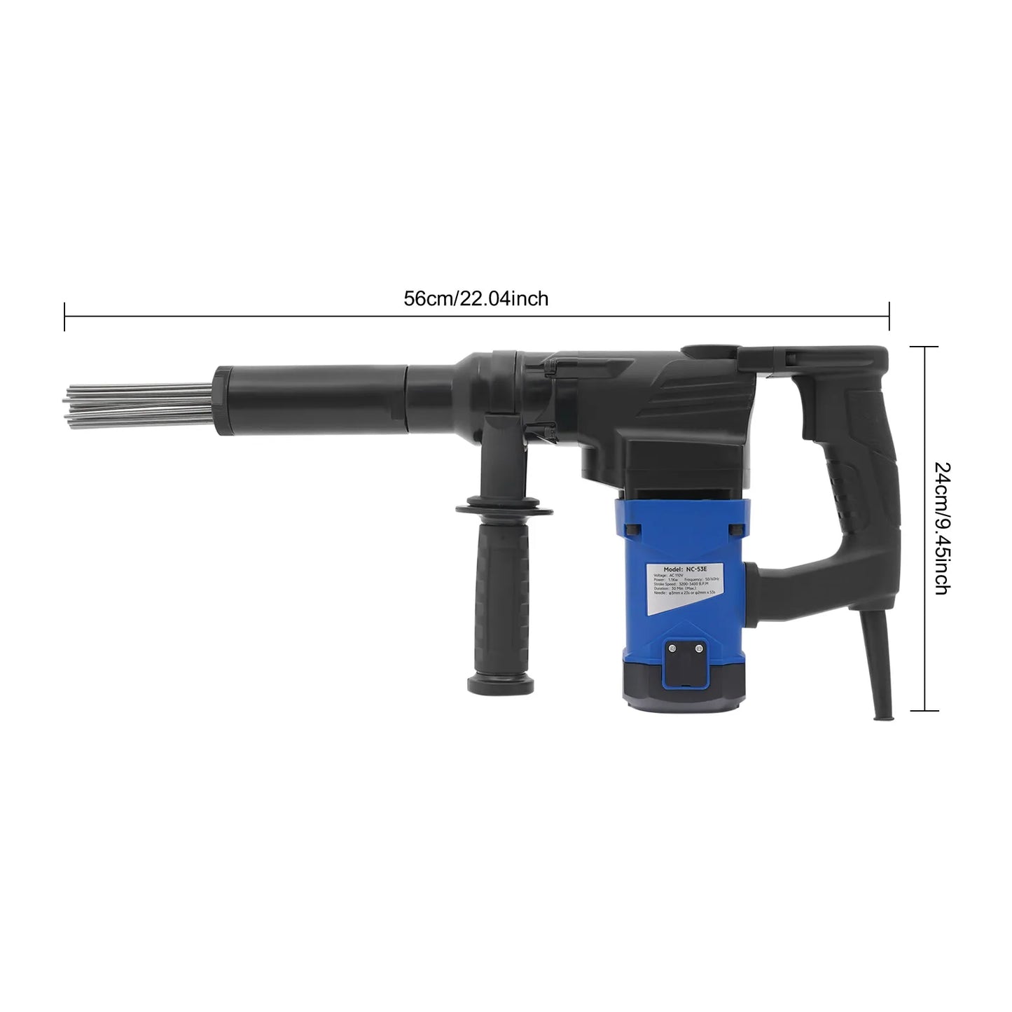 Electric Needle Scaler 110V 1100W Industrial Rust Removal Tool
