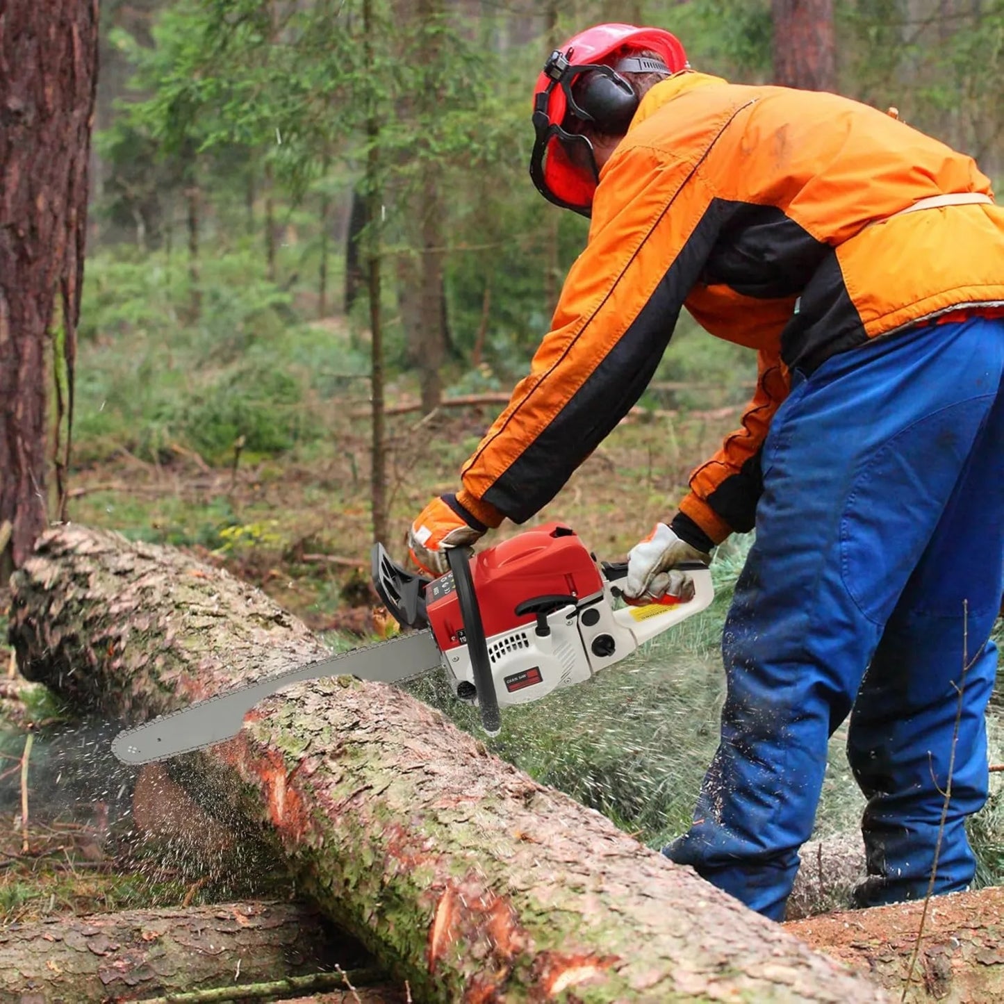 NONED 52cc Gas Chainsaw 2 Stroke Portable Wood Cutting Tool