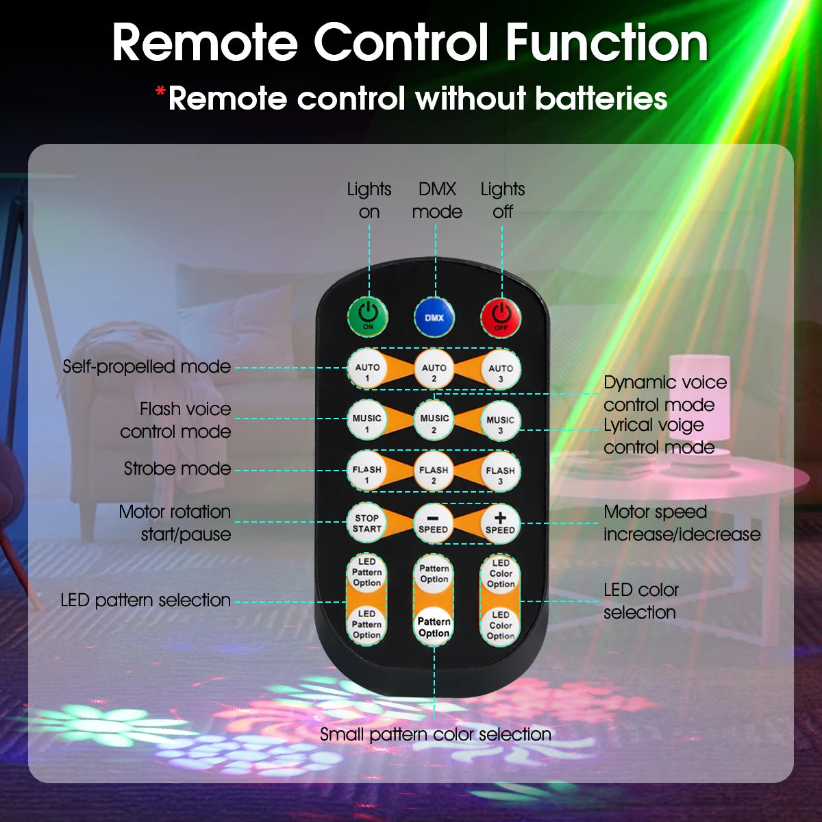 Aiopp Smart DJ Disco Honeycomb Laser Light With Remote