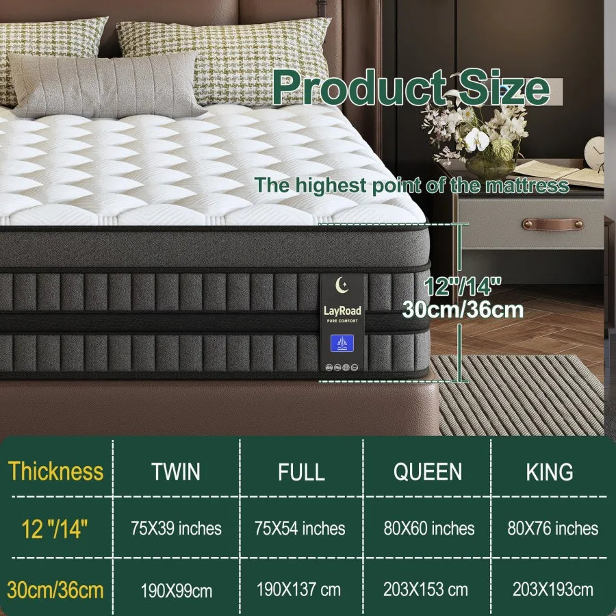 Hybrid Gel Memory Foam Mattress With Pocket Springs Medium Firm