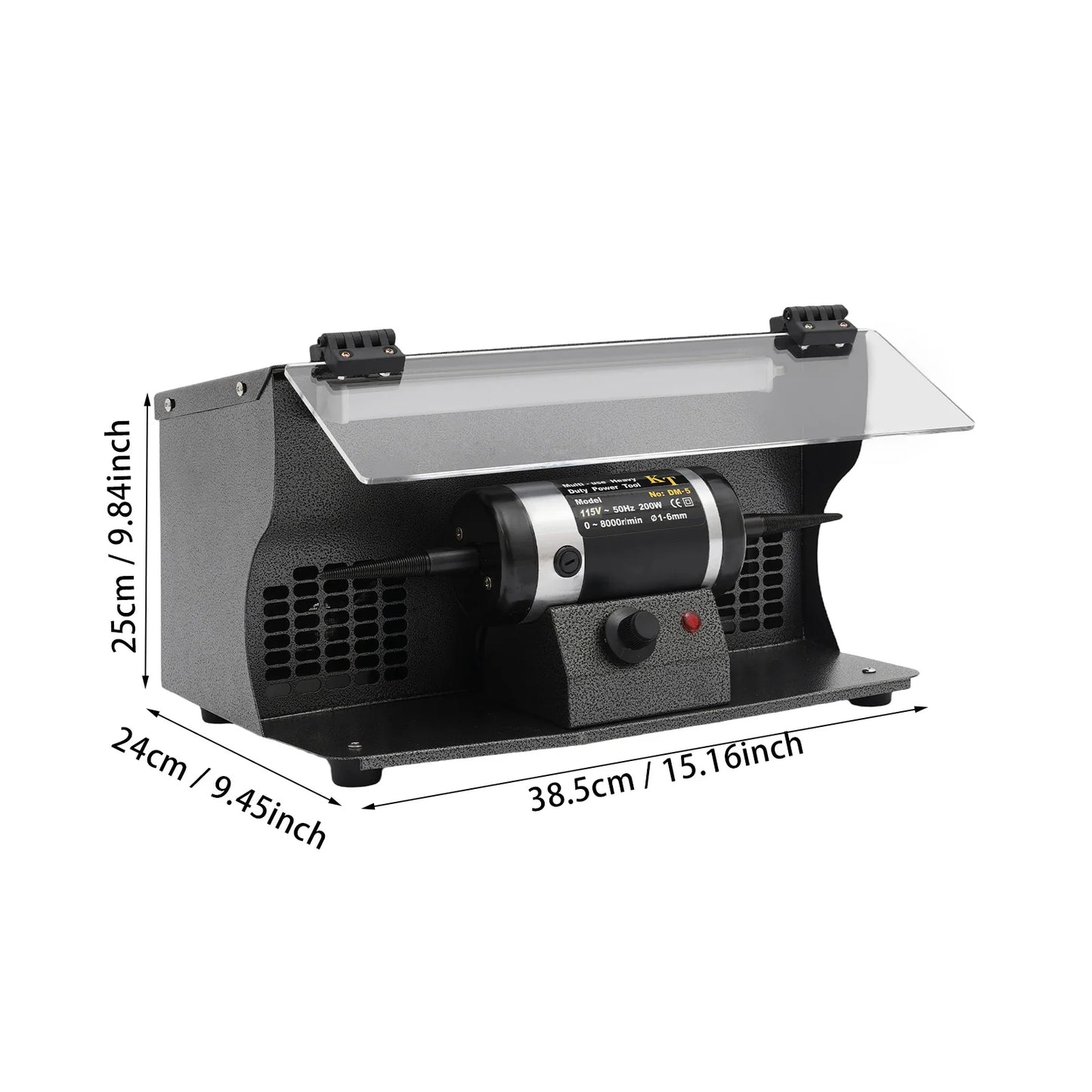 CNCEST 200W Bench Polisher Variable Speed 0-8000rpm Polishing Machine