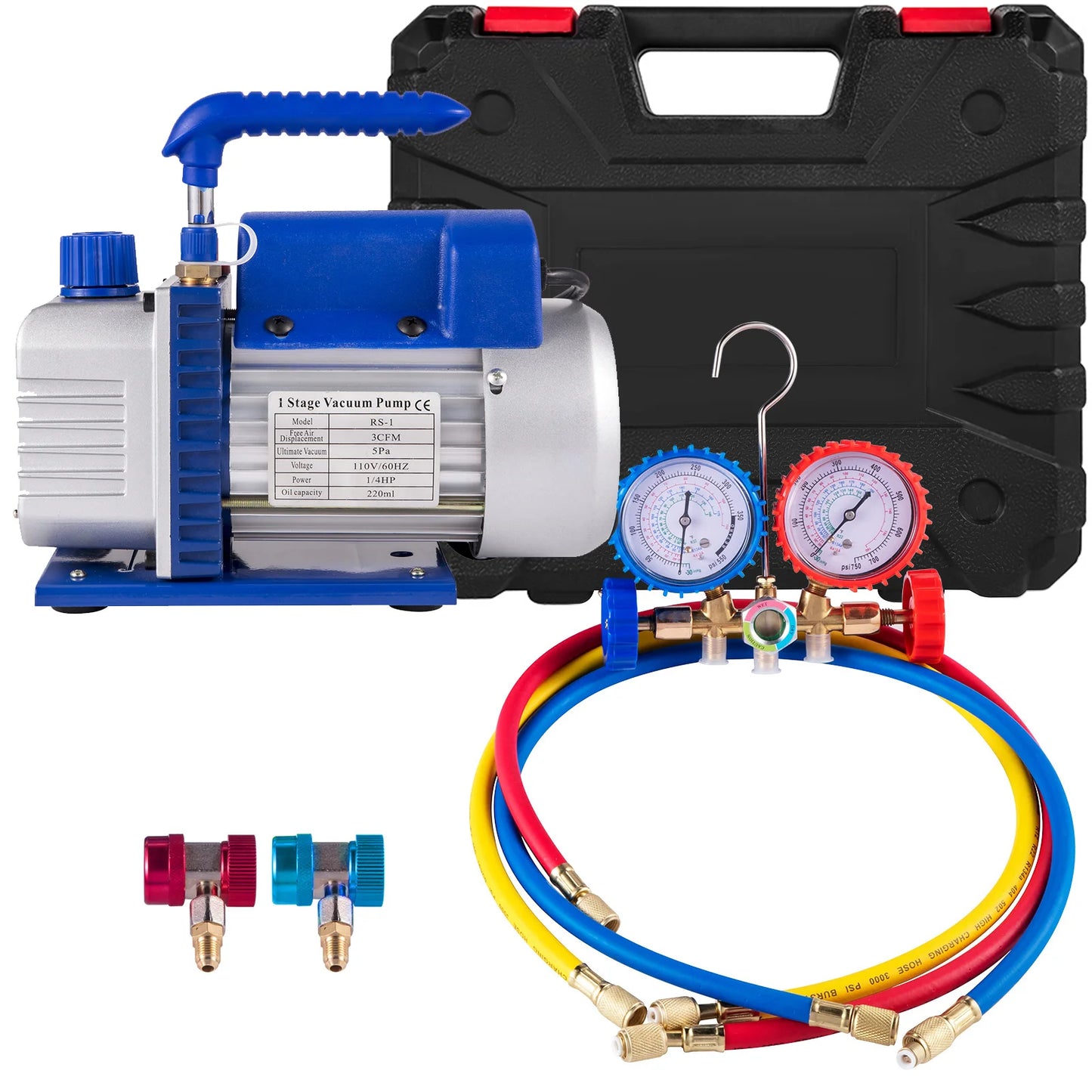 SucceBuy 3CFM 1/4HP Single Stage Vacuum Pump For HVAC R134a