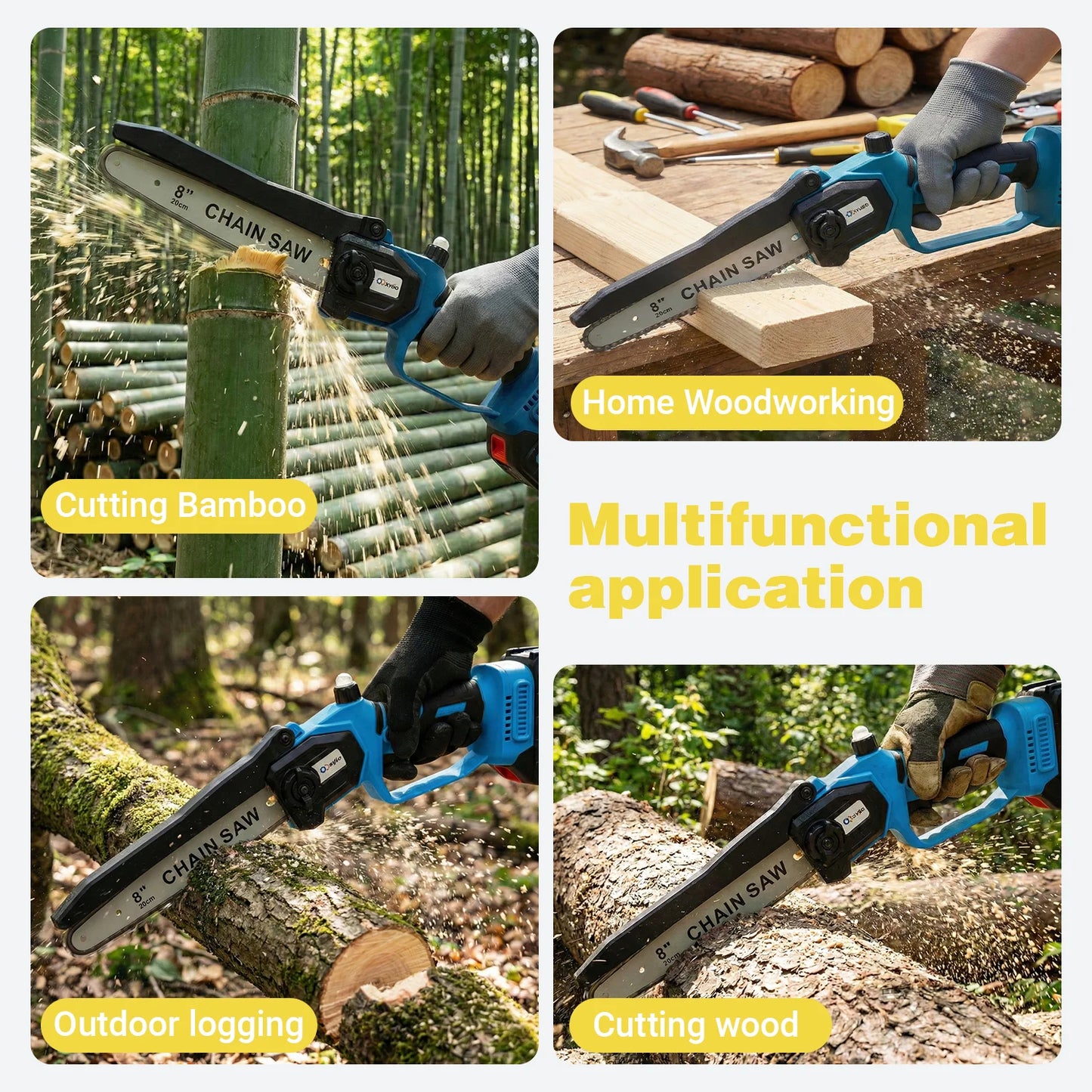 2 In 1 Cordless Pole Saw And Mini Chainsaw For Branch Cutting